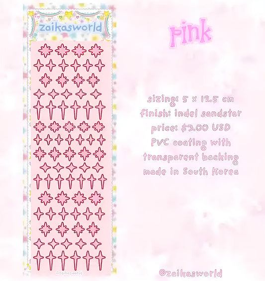 Starstellar pink sticker sheet