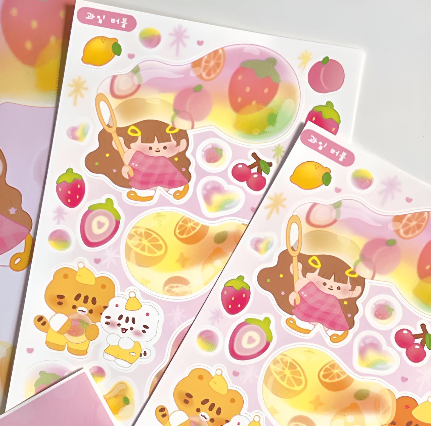 Fruit bubble sticker sheet