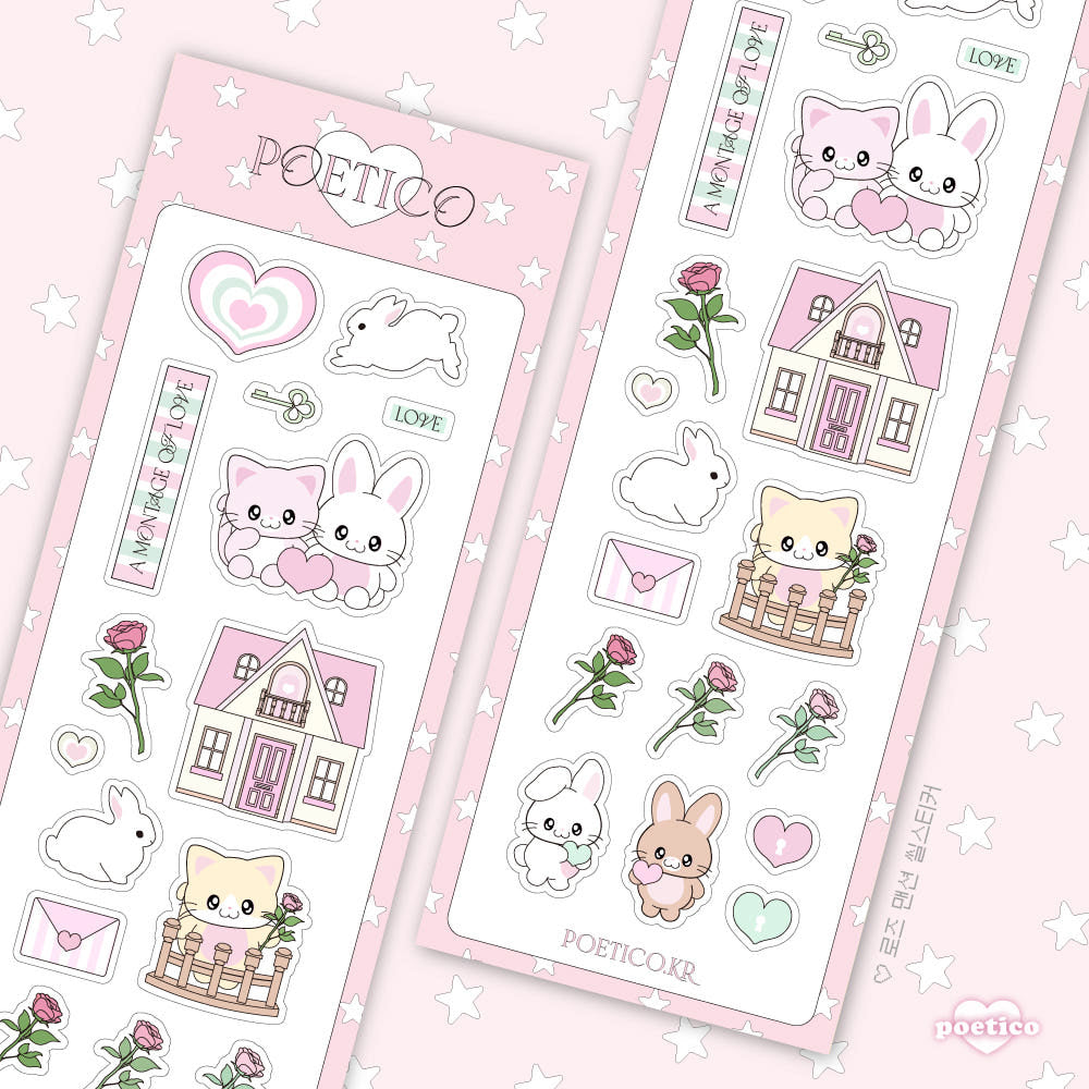 Garden roses sticker sheet