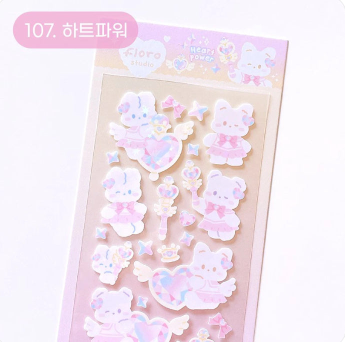 Heart wand sticker sheet