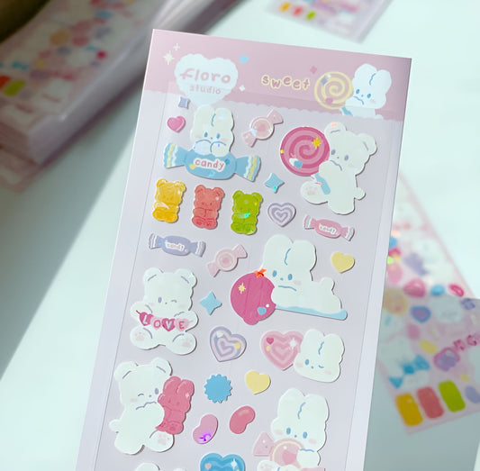 Jelly baby sticker sheet