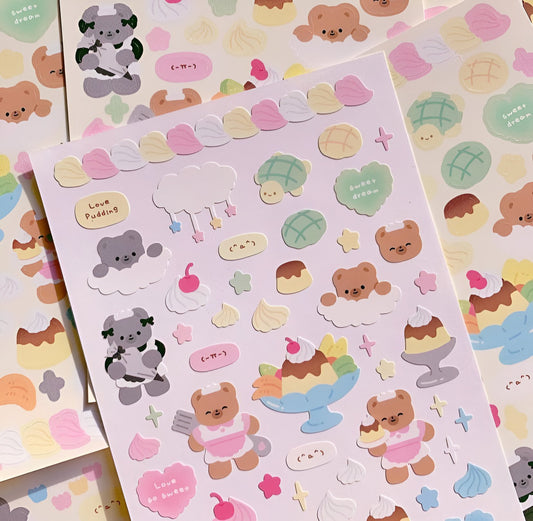 Dessert parlour sticker sheet