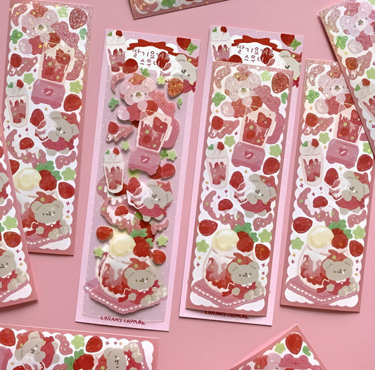 Strawberry smoothie sticker sheet