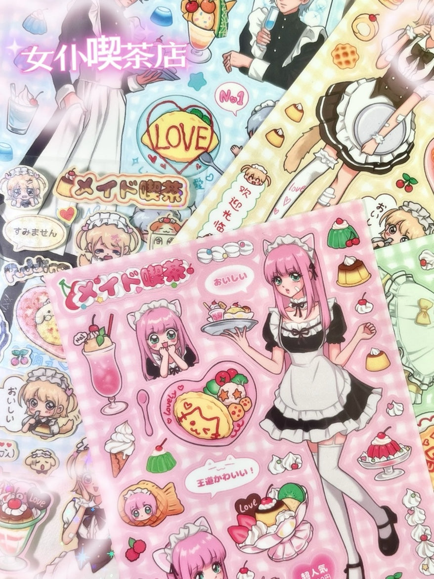 Sparkly maid sticker sheets