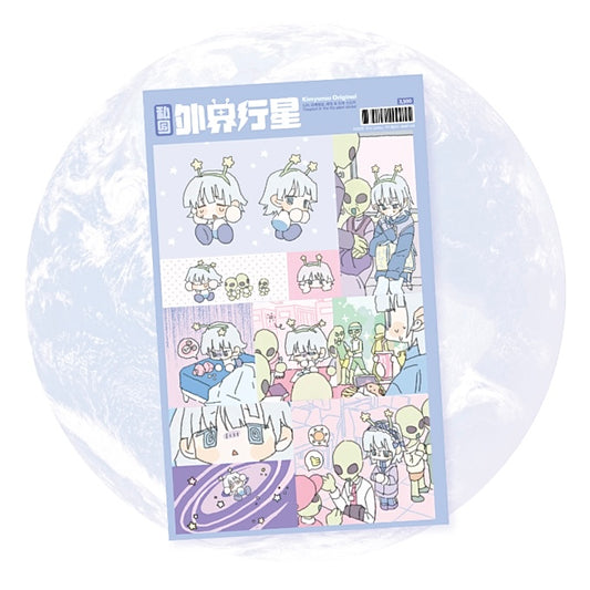 My alien planet sticker sheet