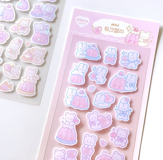 Pink jelly sticker sheet