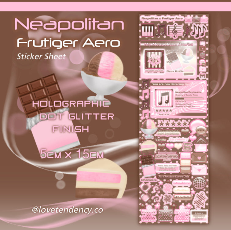 Neapolitan frutiger aero sticker sheet