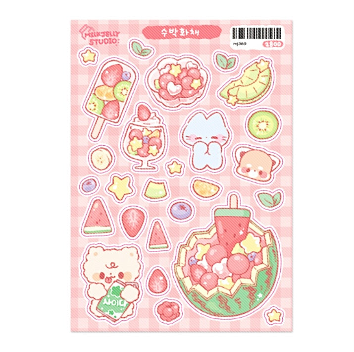 Watermelon snacks sticker sheet