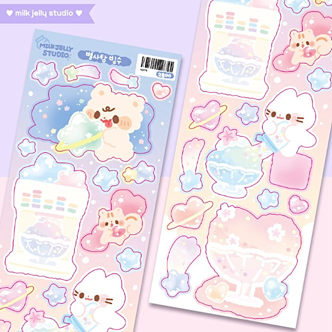 Shaved ice sticker sheet
