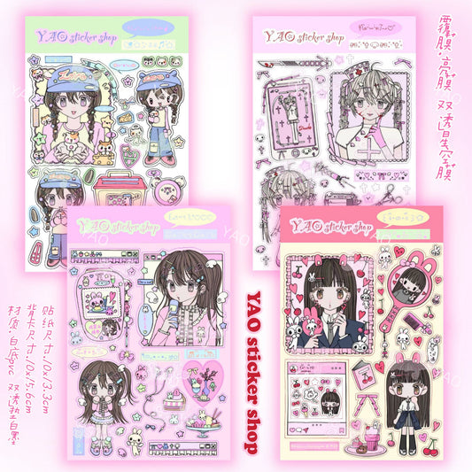 Y2k girls sticker sheet