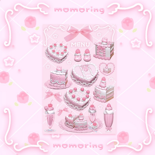 Cream cake sticker sheet
