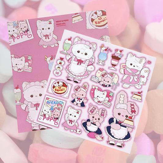 Neko maid sticker sheet