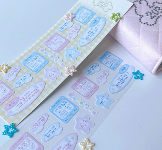 Cherish bubbles sticker sheet