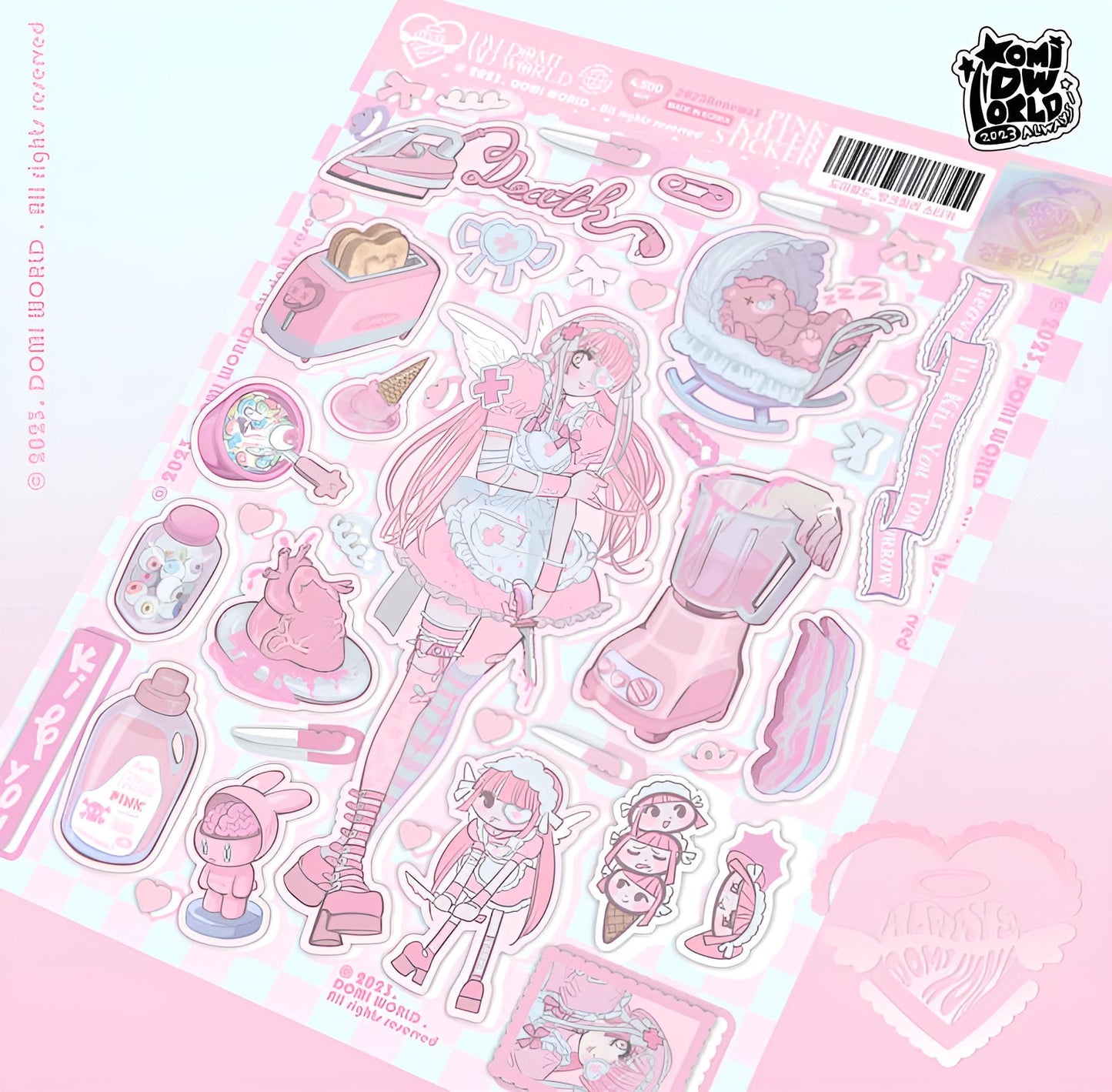 Zombie girl sticker sheet