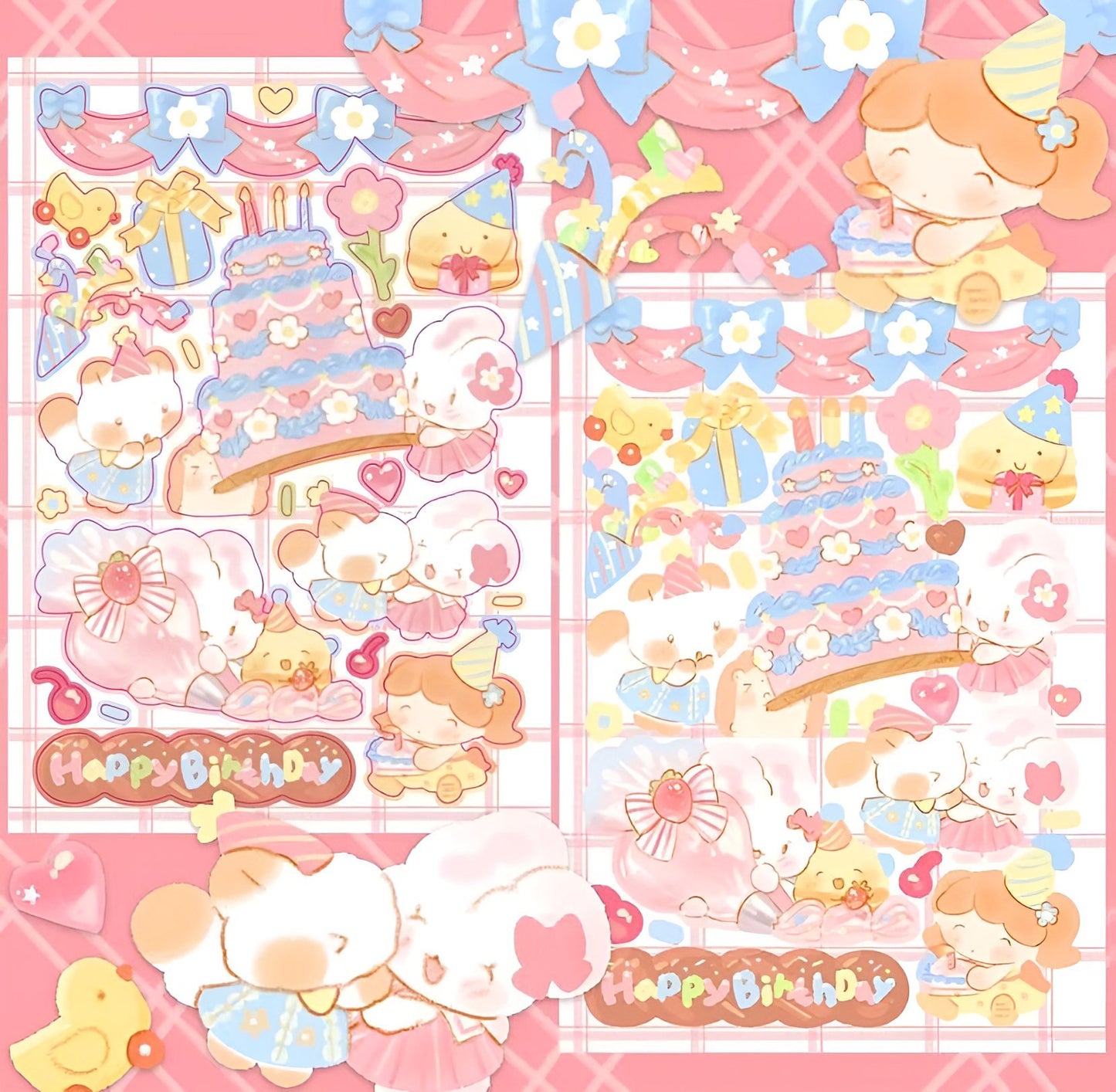 Birthday cake sticker sheet