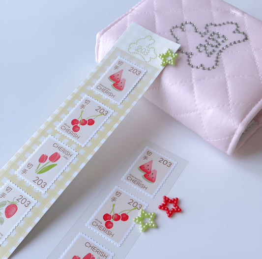 Red stamp sticker sheet