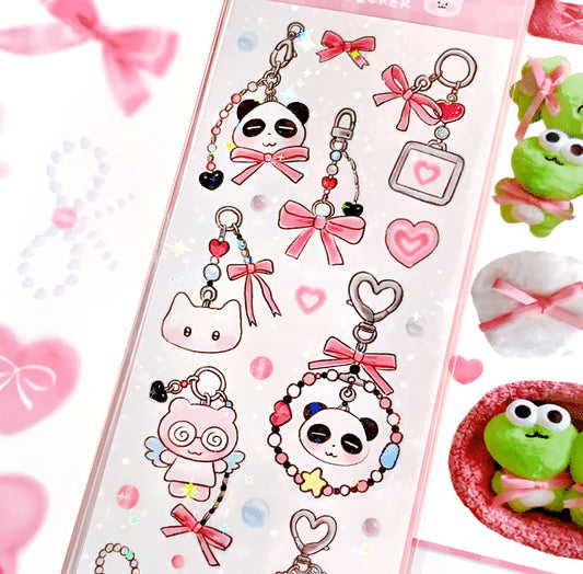 Panda keychain sticker sheet