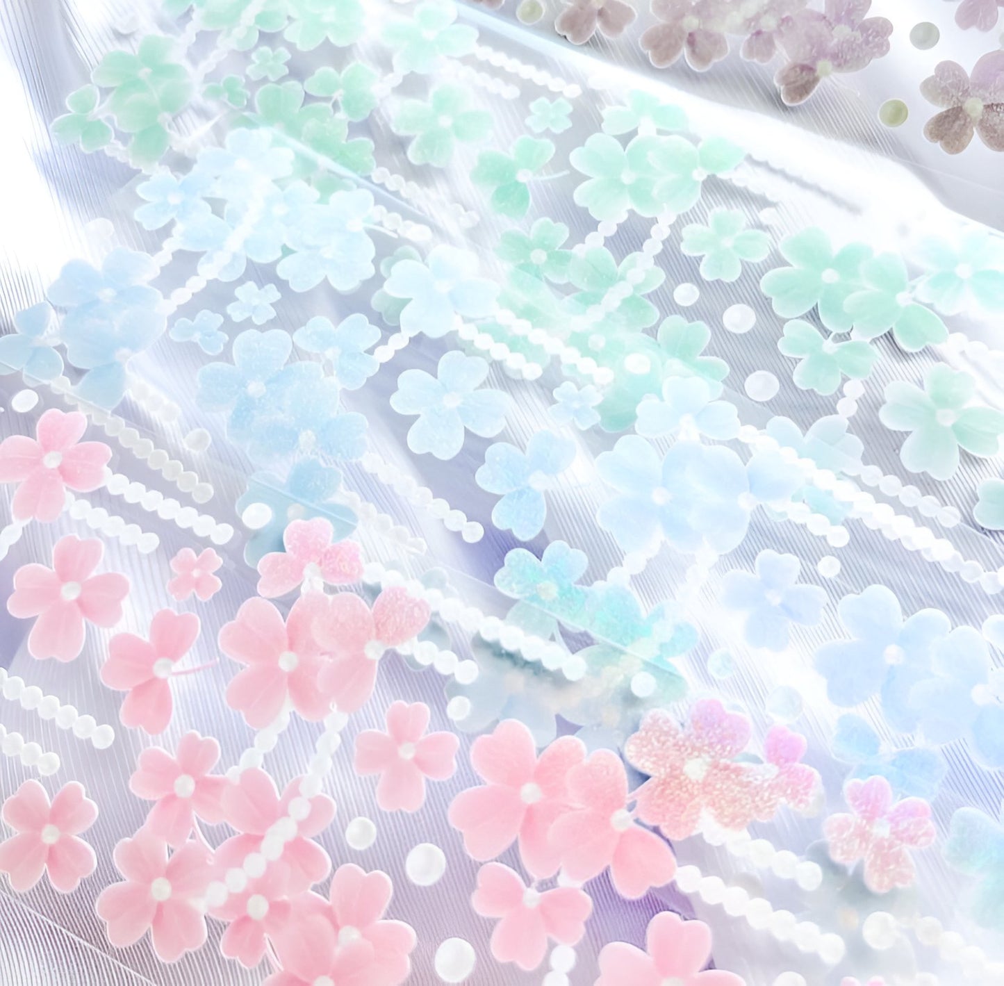 Pearl clover garlands sticker sheet