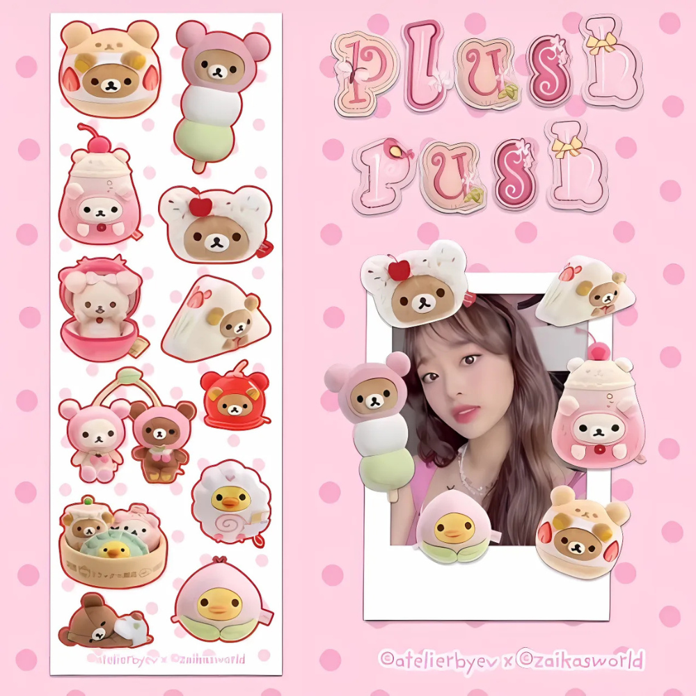 Plush rush sticker sheet