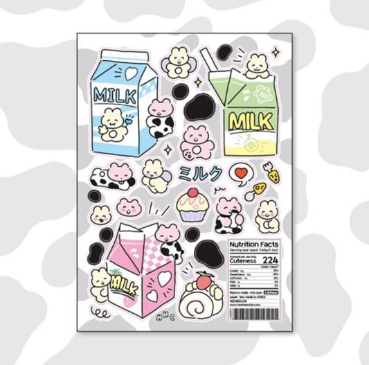 Milk carton sticker sheet