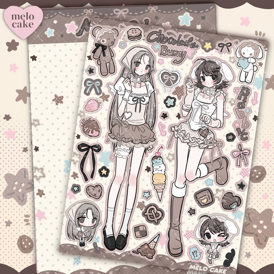 Brown bear twins sticker sheet