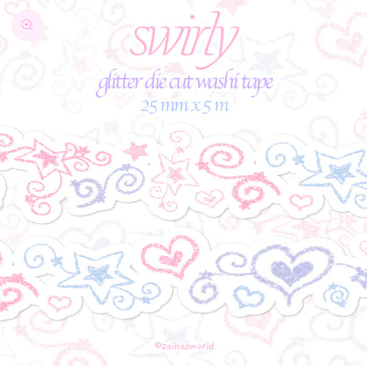 Swirly glitter washi tape