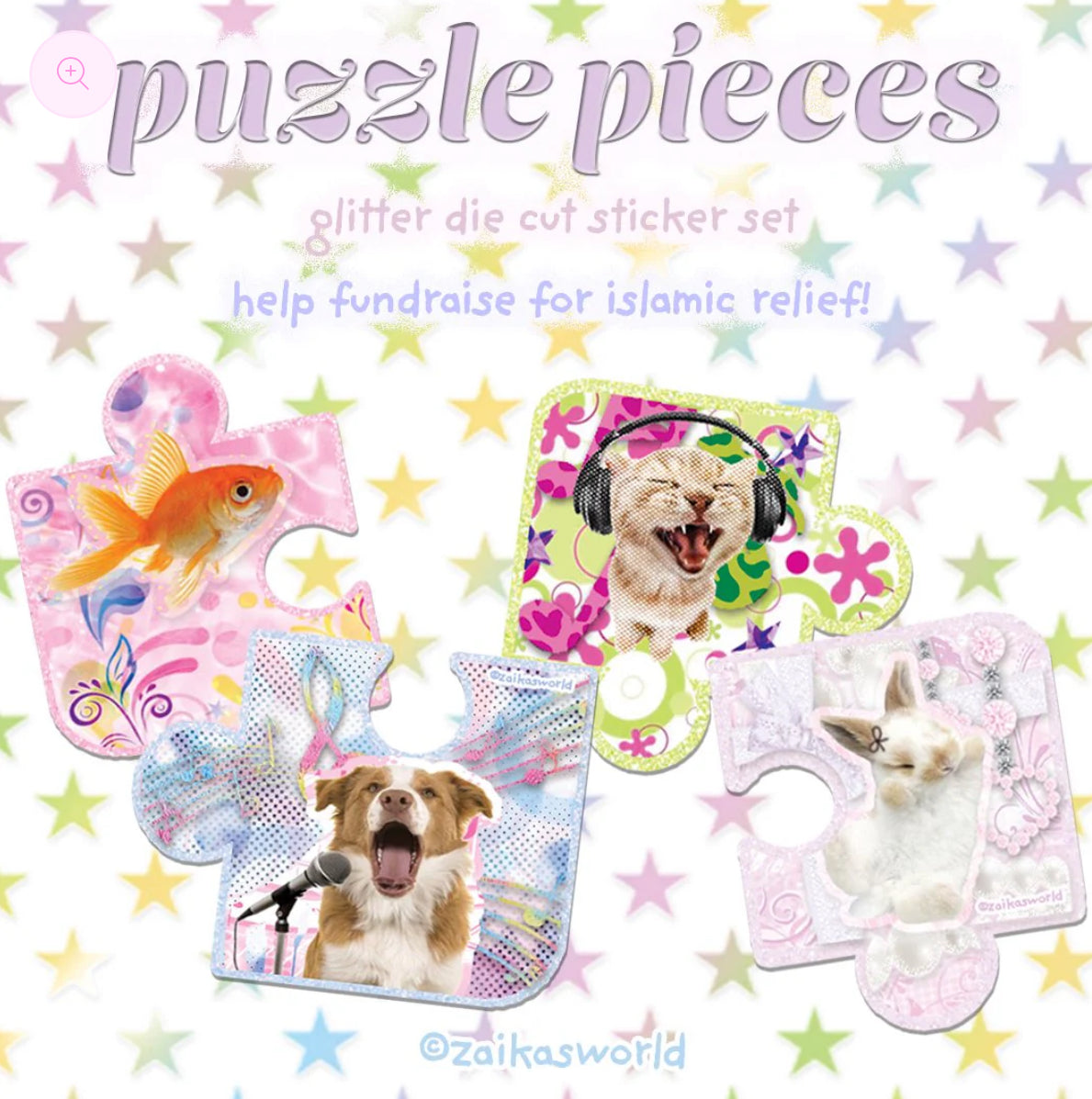 Puzzle pieces die cut stickers