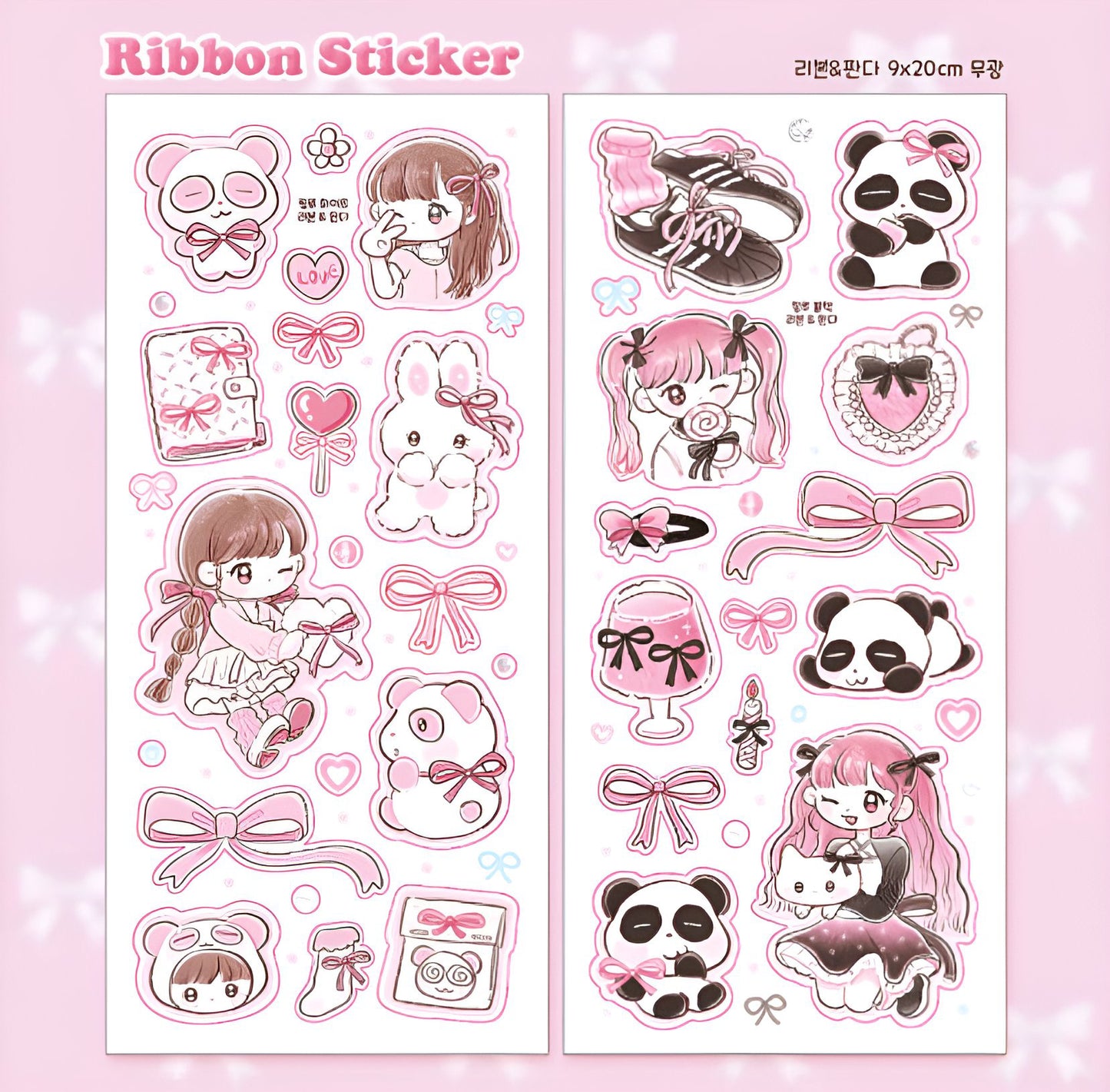 Ribbon girls sticker sheets