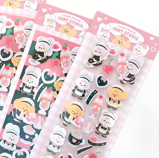 Cherry maid sticker sheet