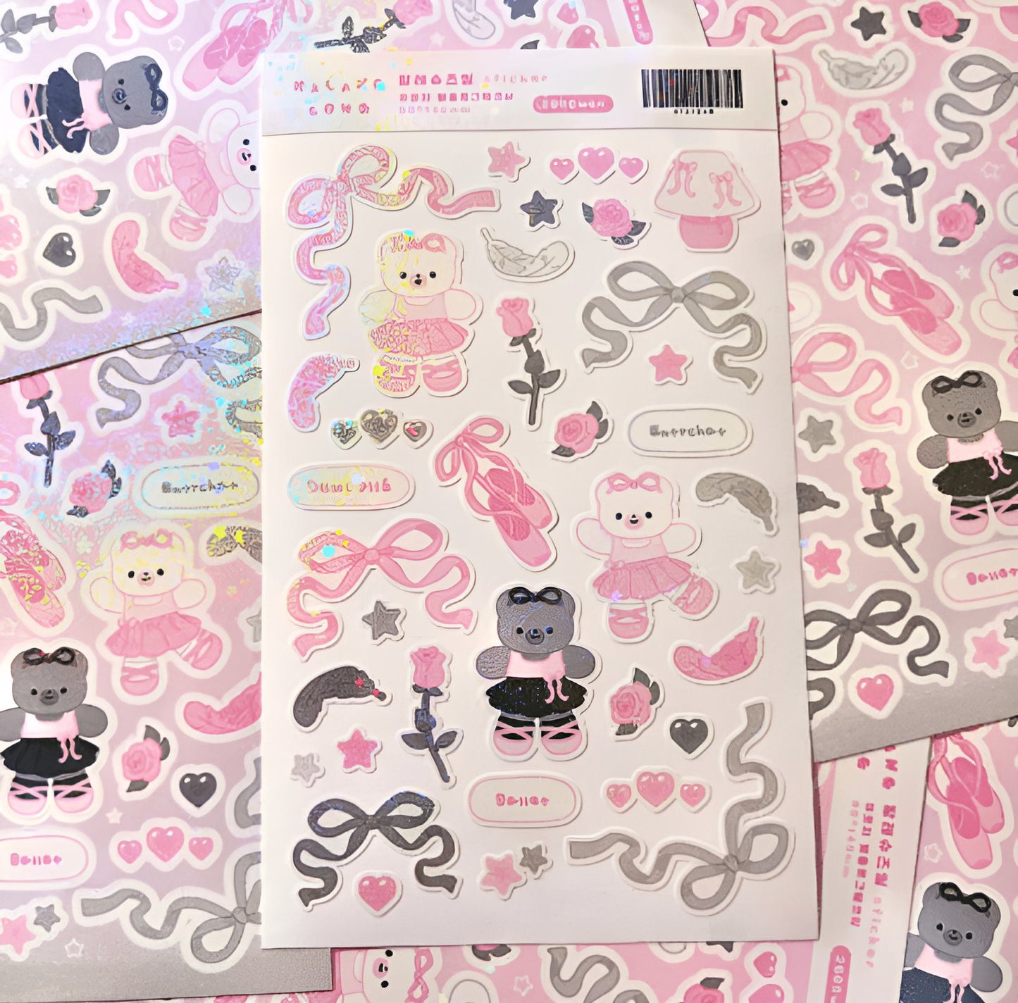 Ballet ribbon sticker sheet