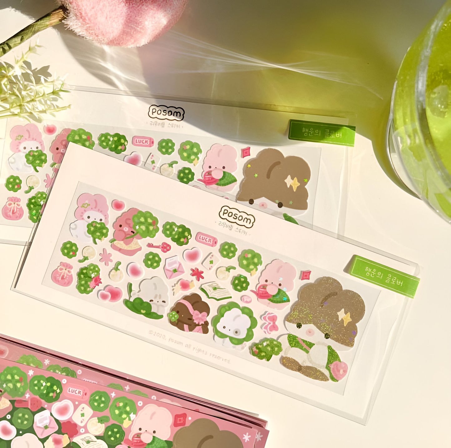 Clover picking sticker sheet