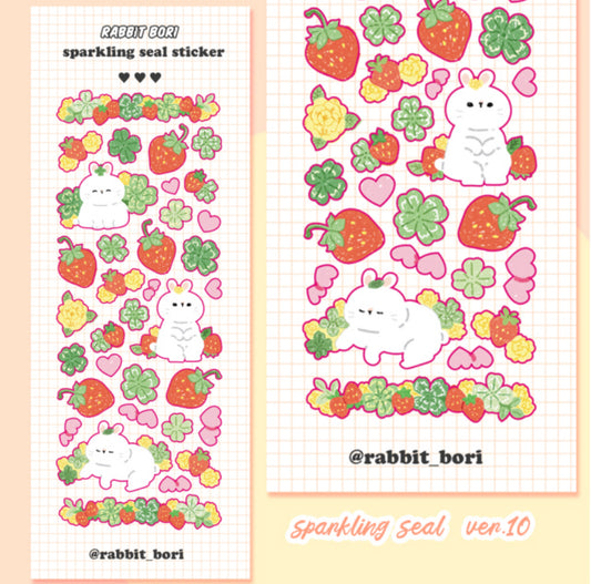Strawberry clover sticker sheet