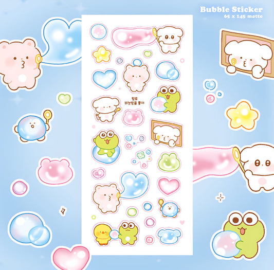 Cute bubbles sticker sheet