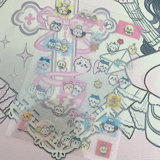 Playful chiikawa sticker sheet