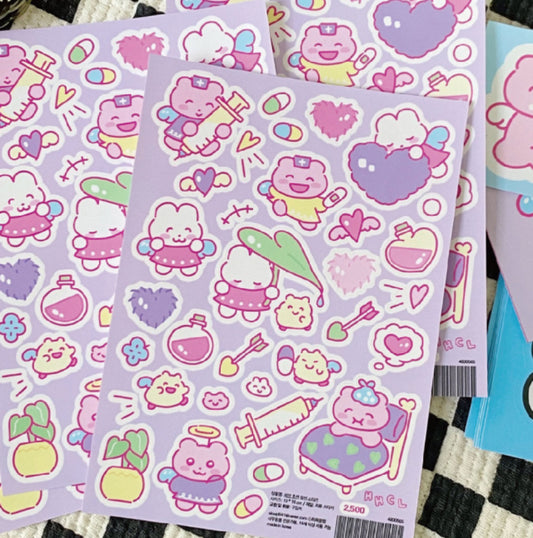 Purple cuties sticker sheet