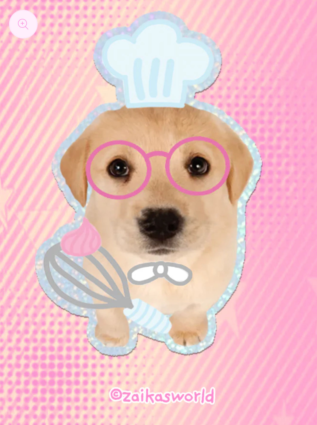 Dog chef die cut sticker