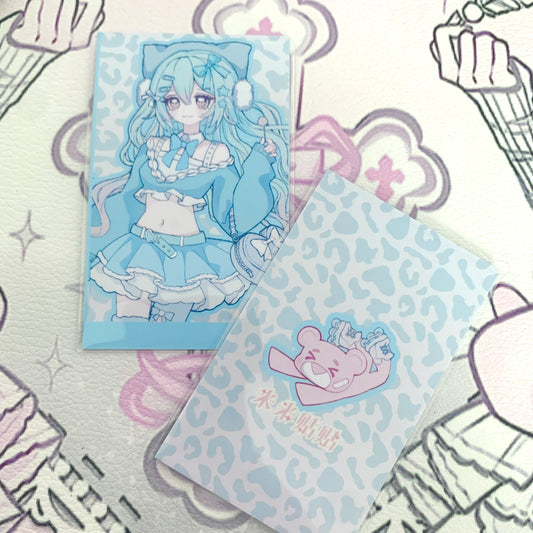 Roller skate girl photo card