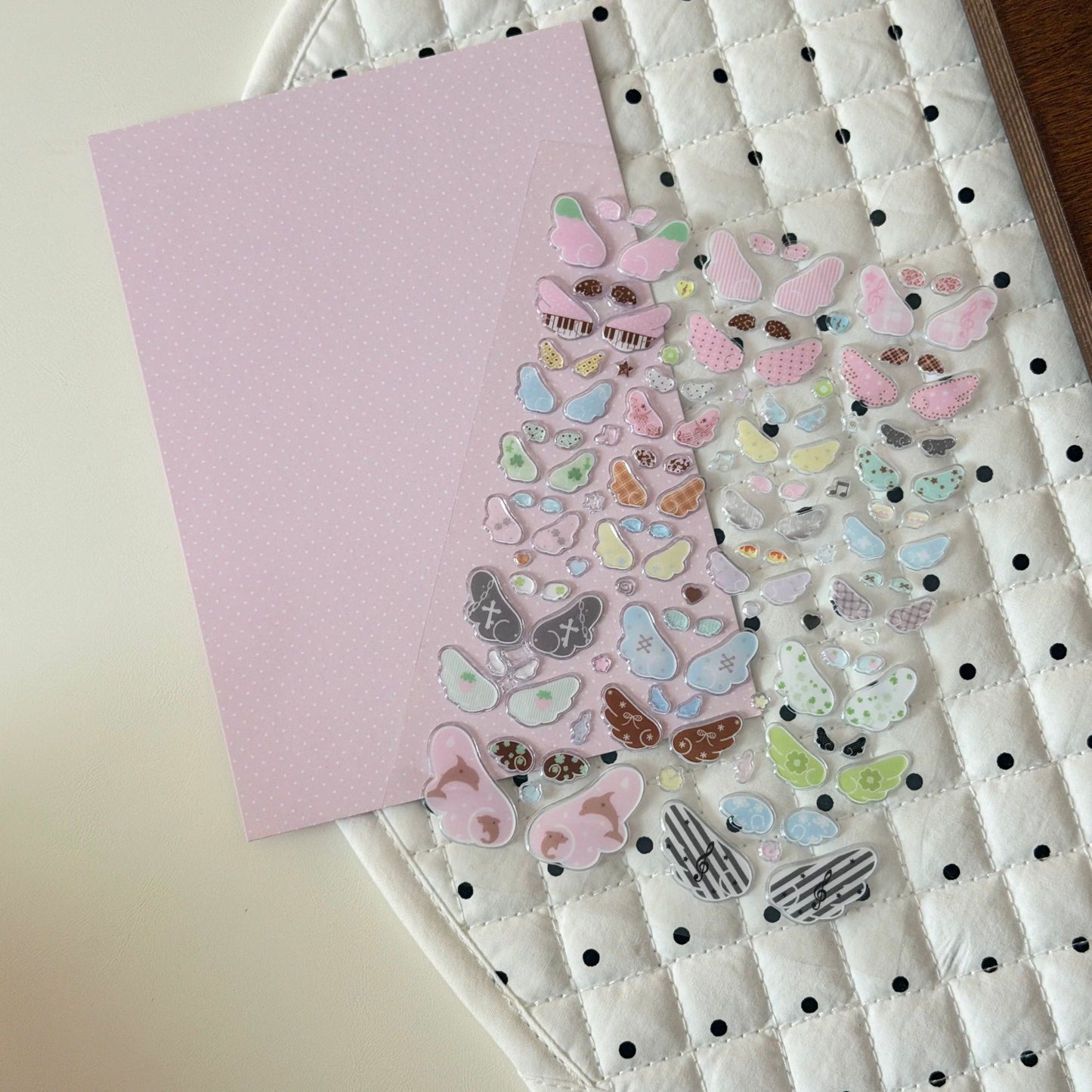 Large resin wing sticker sheet