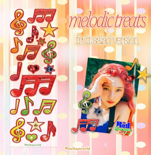 Melodic treats fruit salad sticker sheet