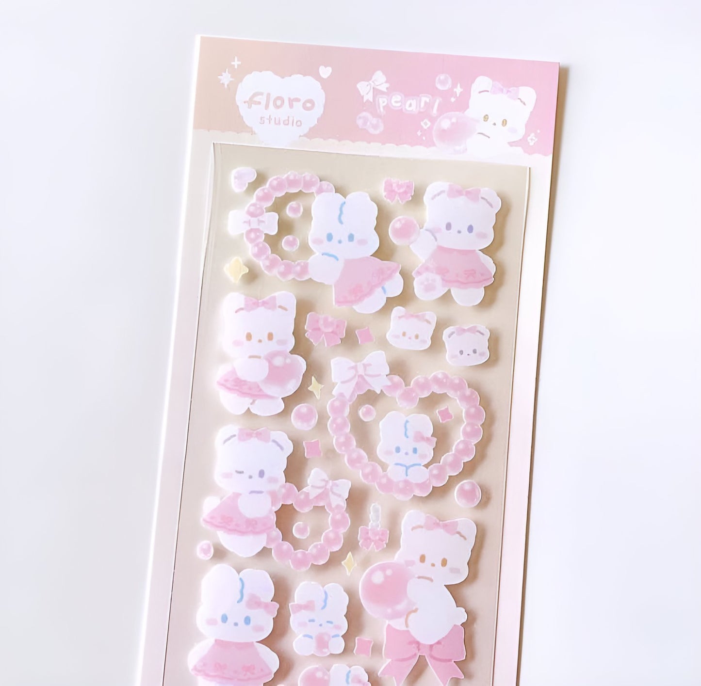 Pink pearls sticker sheet