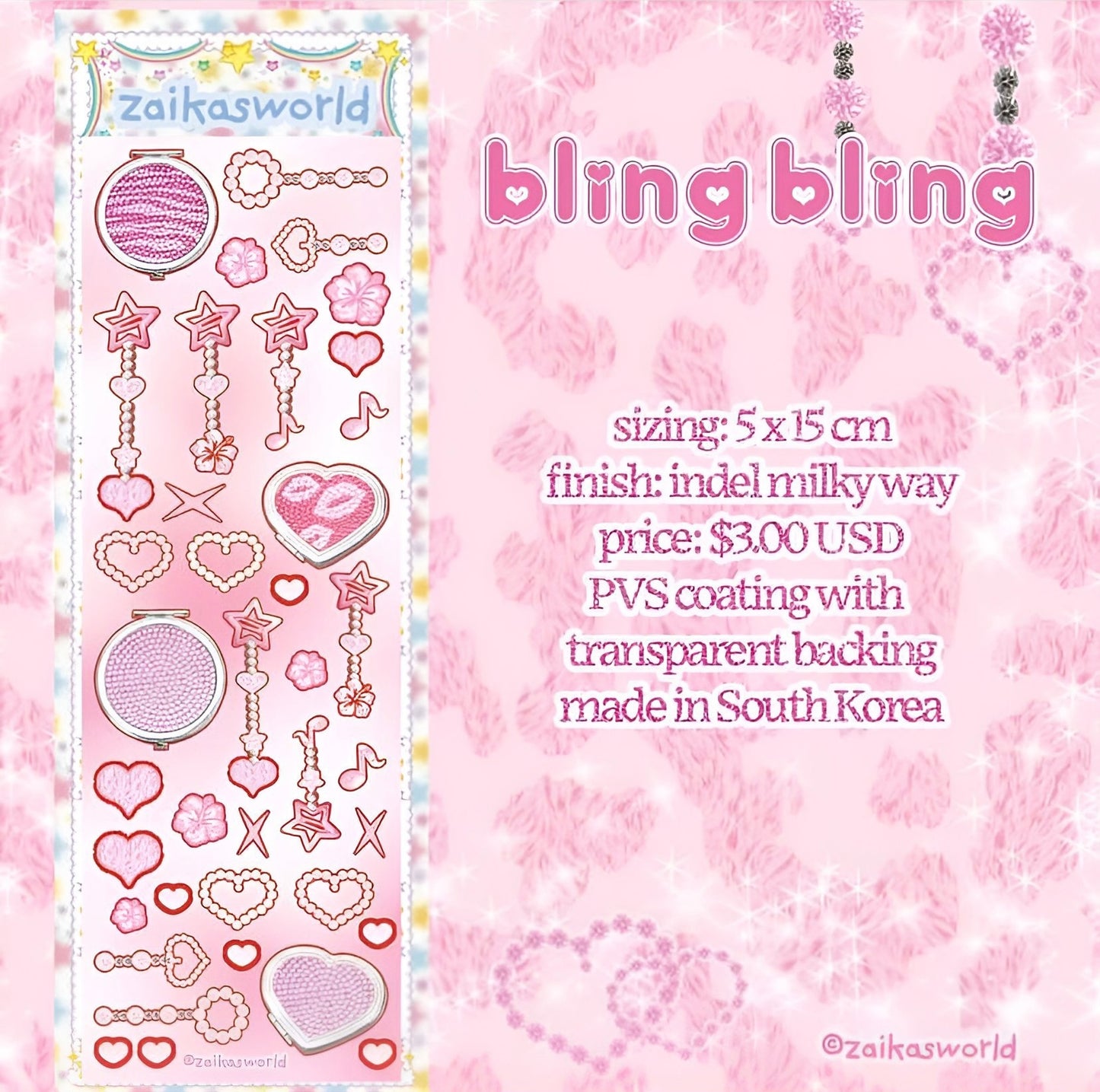 Bling bling sticker sheet