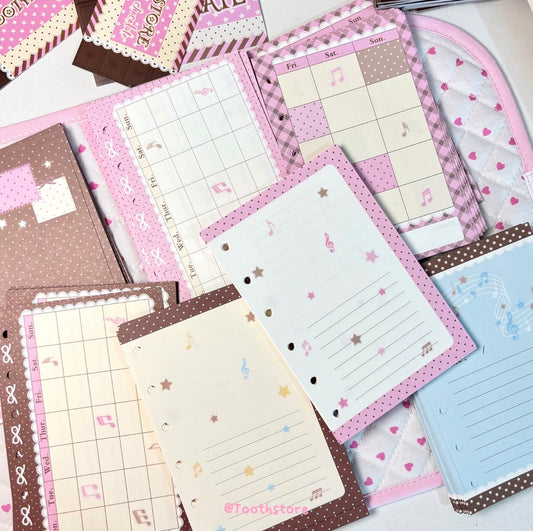 A7/M5 pastel patterned journal inserts
