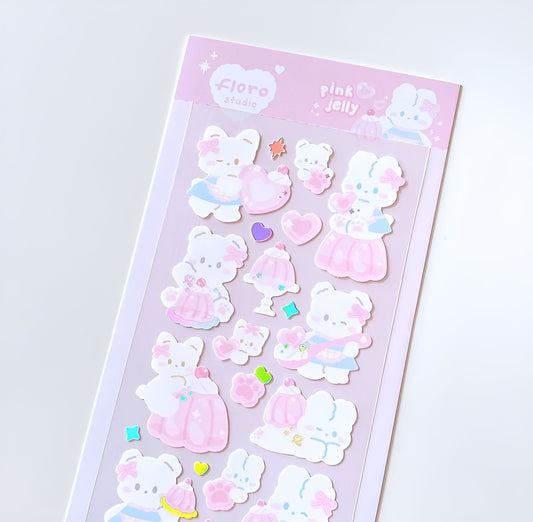 Pink pudding sticker sheet