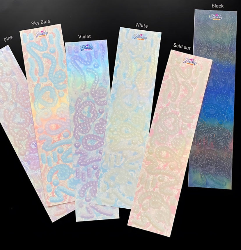 Pearl ribbon sticker sheets