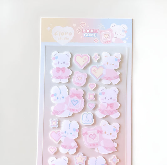 Game hearts sticker sheet