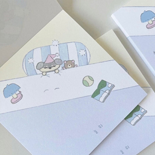 Sleepy dog memo pad
