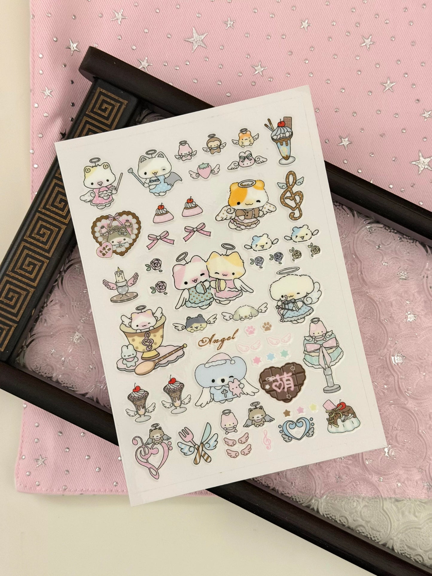 Cat angel sticker sheet