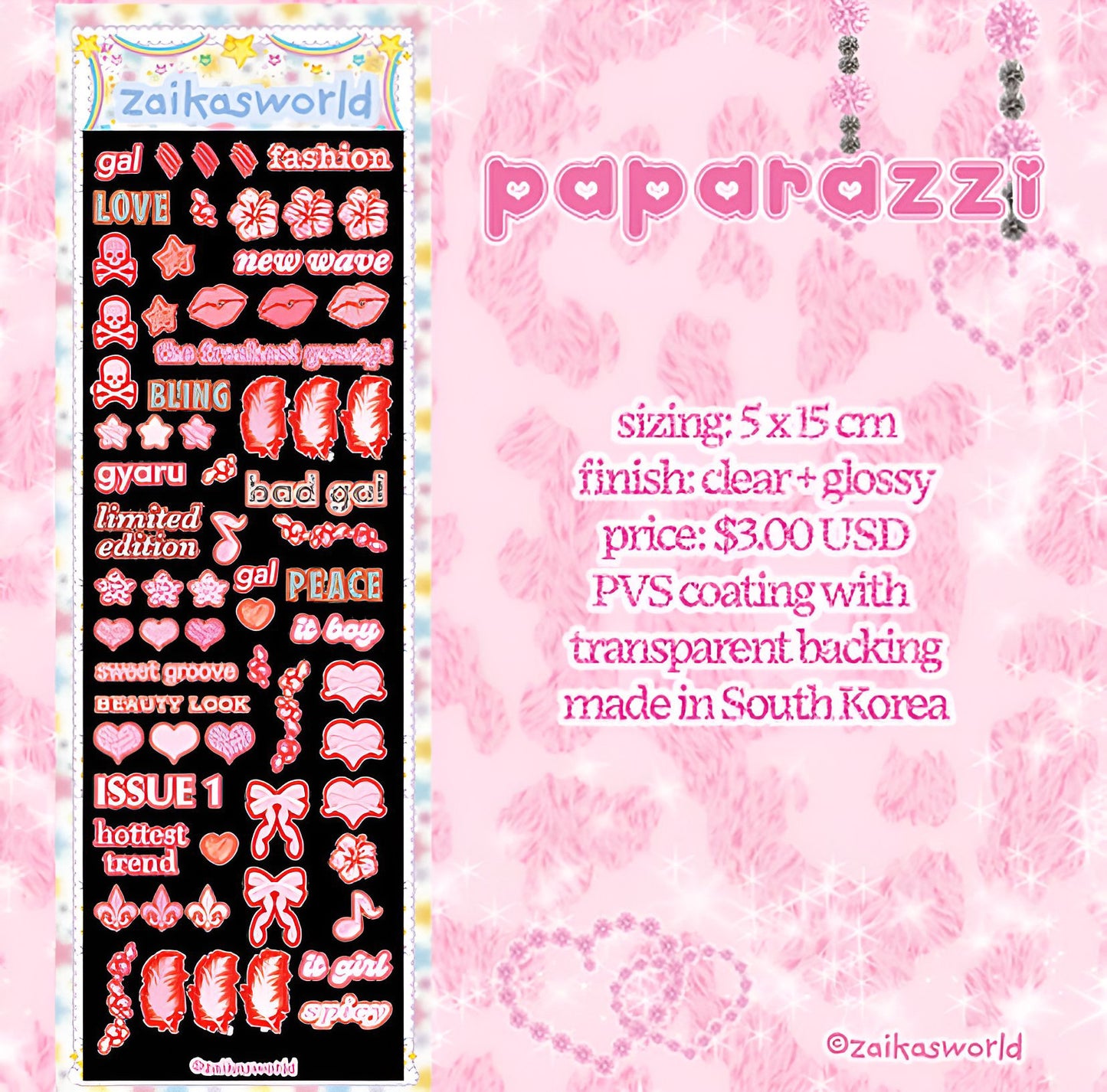 Paparazzi sticker sheet