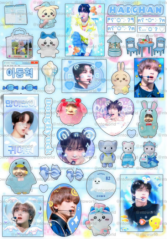 Haechan sparkly sticker sheet