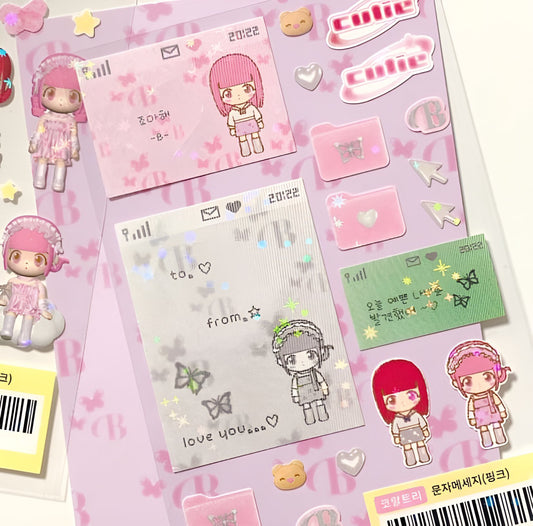 Pink cutie sticker sheets